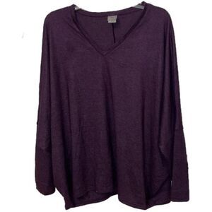 Natori Purple Pullover Batwing Sleeve Sweater Top Womens Size Large